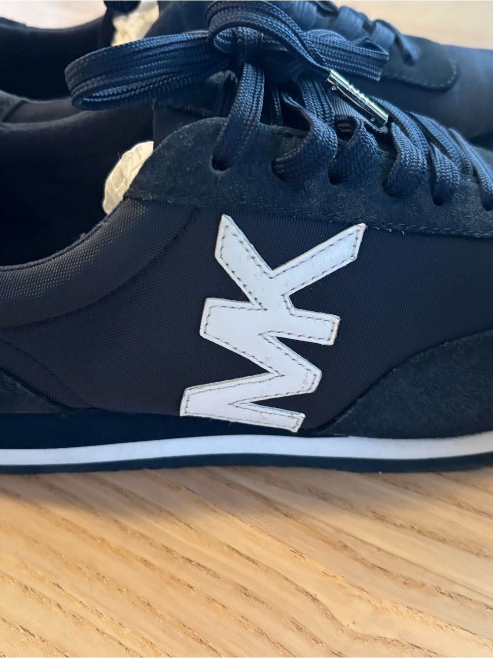 Michael Kors Navy and White Women's Stanton Trainer Suede
